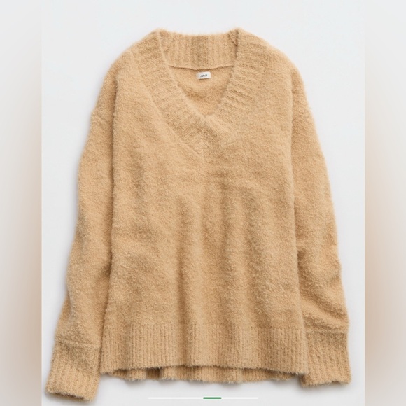 Aerie Teddy Boucle Sweater in Koko Brown 🧸 - Picture 4 of 7